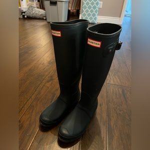 Dark turquoise Hunter rain boots
